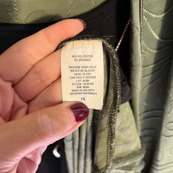 Tiffany & Grey Green & Black Dress w Necklace XL - Picture 4 of 5